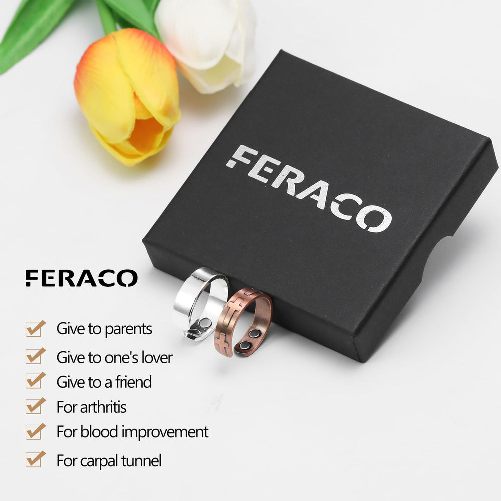 Feraco magnetic copper rings, subtle accessory with potential comfort support.