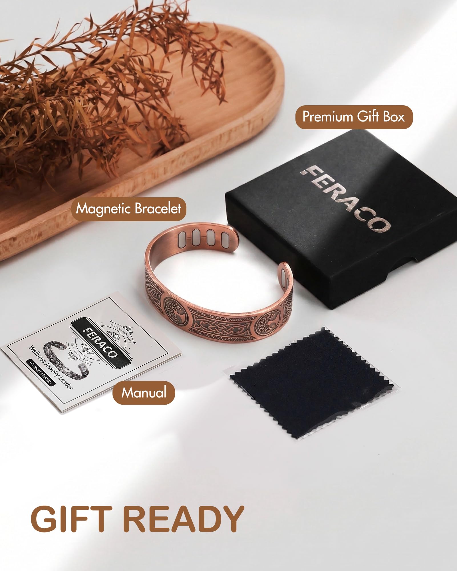 Feraco magnetic design blends strength with everyday wear.