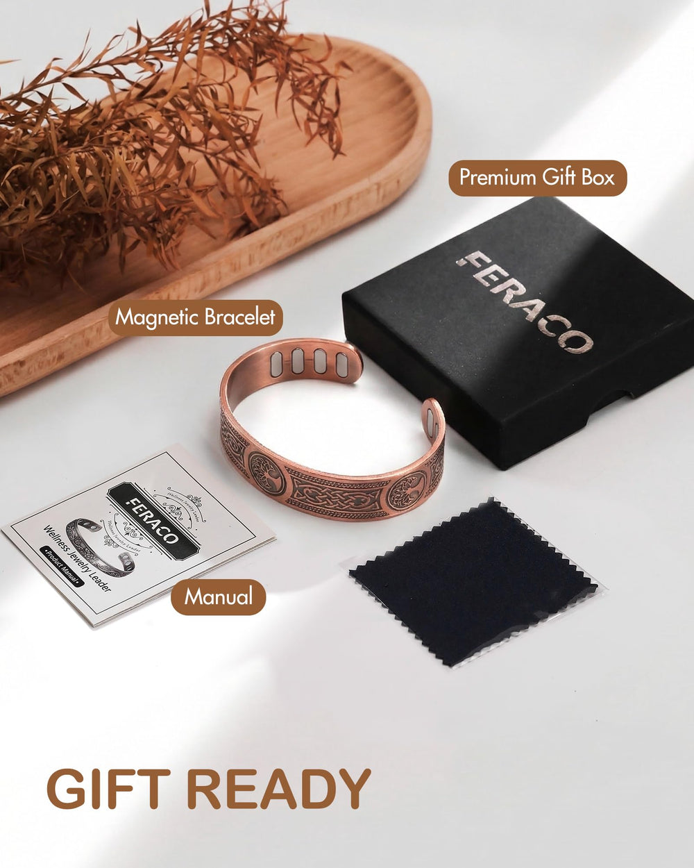 Feraco magnetic design blends strength with everyday wear.