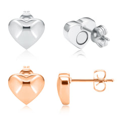 Feraco magnetic heart earrings with diamond-cut finish brighten pierced ears daily.