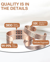 Feraco bracelet featuring 18 magnets (3800 gauss) for a strong, consistent presence