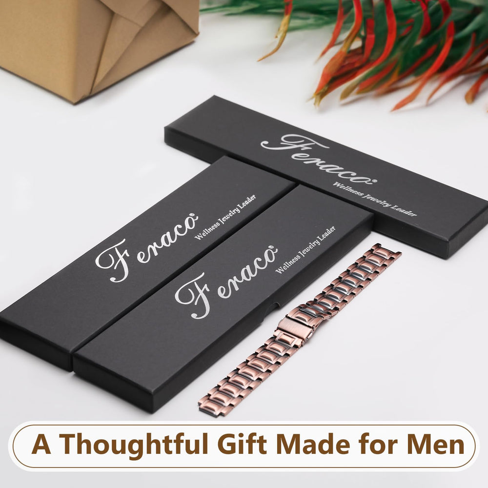 Feraco men’s copper bracelet ready to wear daily