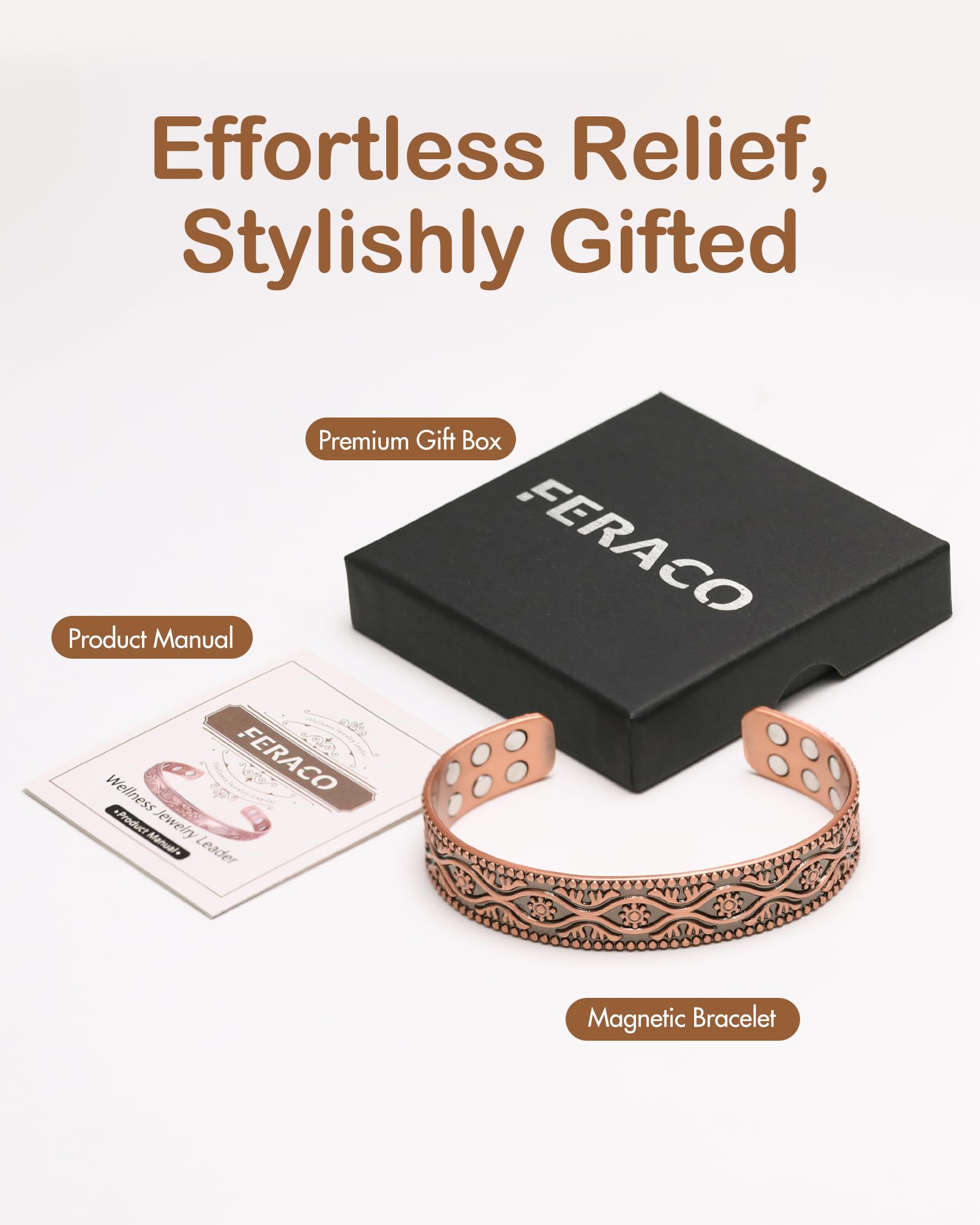 Feraco men's magnetic bracelet complements casual and formal outfits