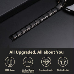 Feraco bracelet with matte black IP coating for a sleek look.