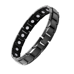 Feraco men's magnetic bracelet close-up showing titanium-steel build for everyday comfort.