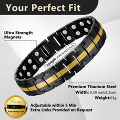 Feraco titanium steel bracelet, lead- and nickel-free for hypoallergenic comfort.
