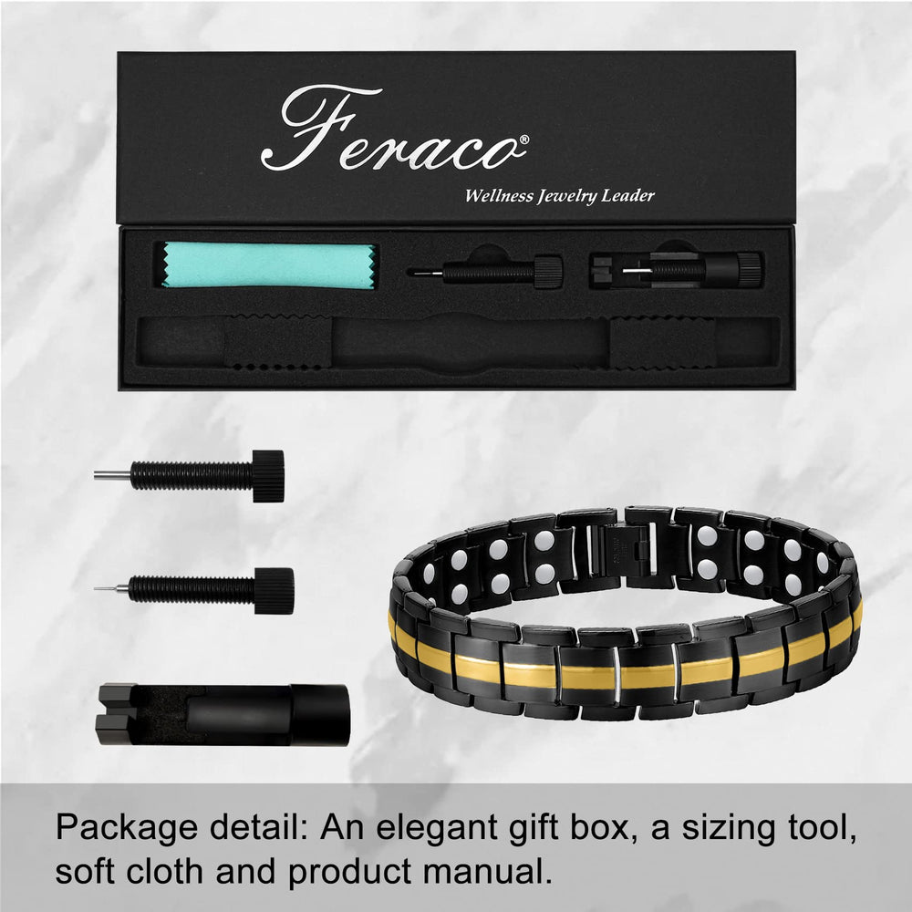 Feraco men's bracelet on wrist highlights a stylish, versatile daily accessory.