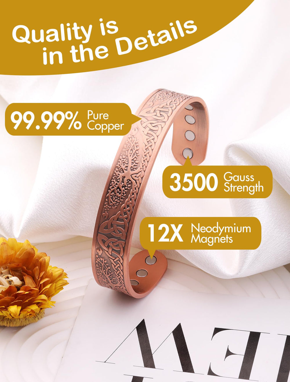 Feraco open-closure adjustable cuff enables a perfect fit on any wrist.