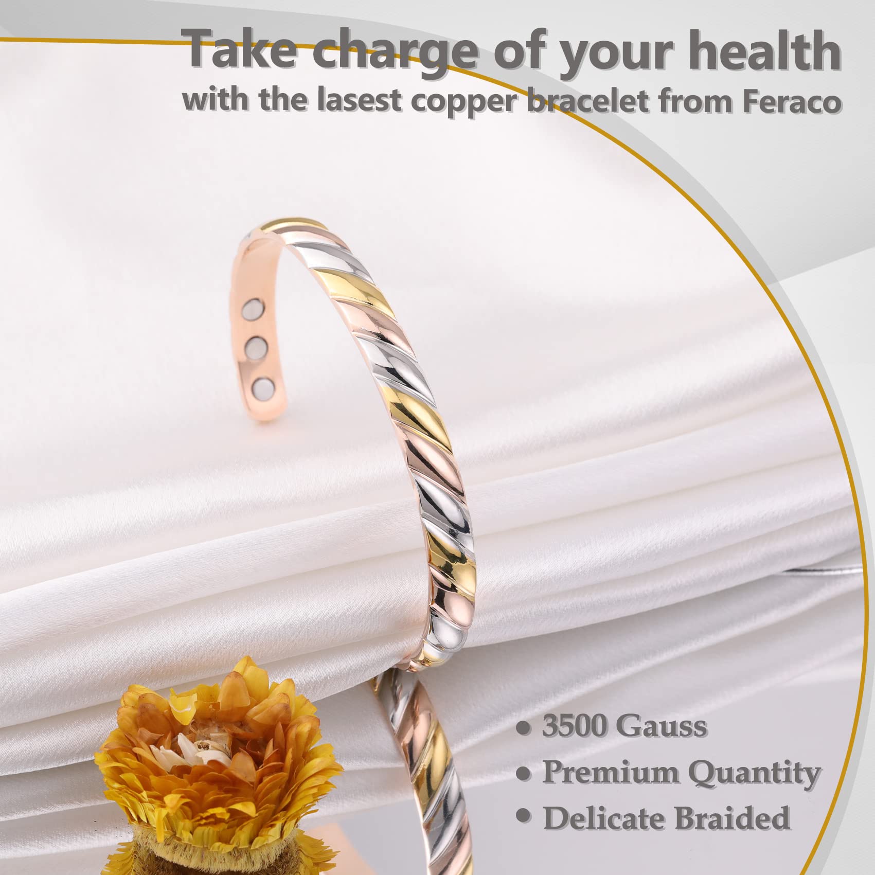 Feraco oxidation-resistant finish resists scratches for lasting shine.