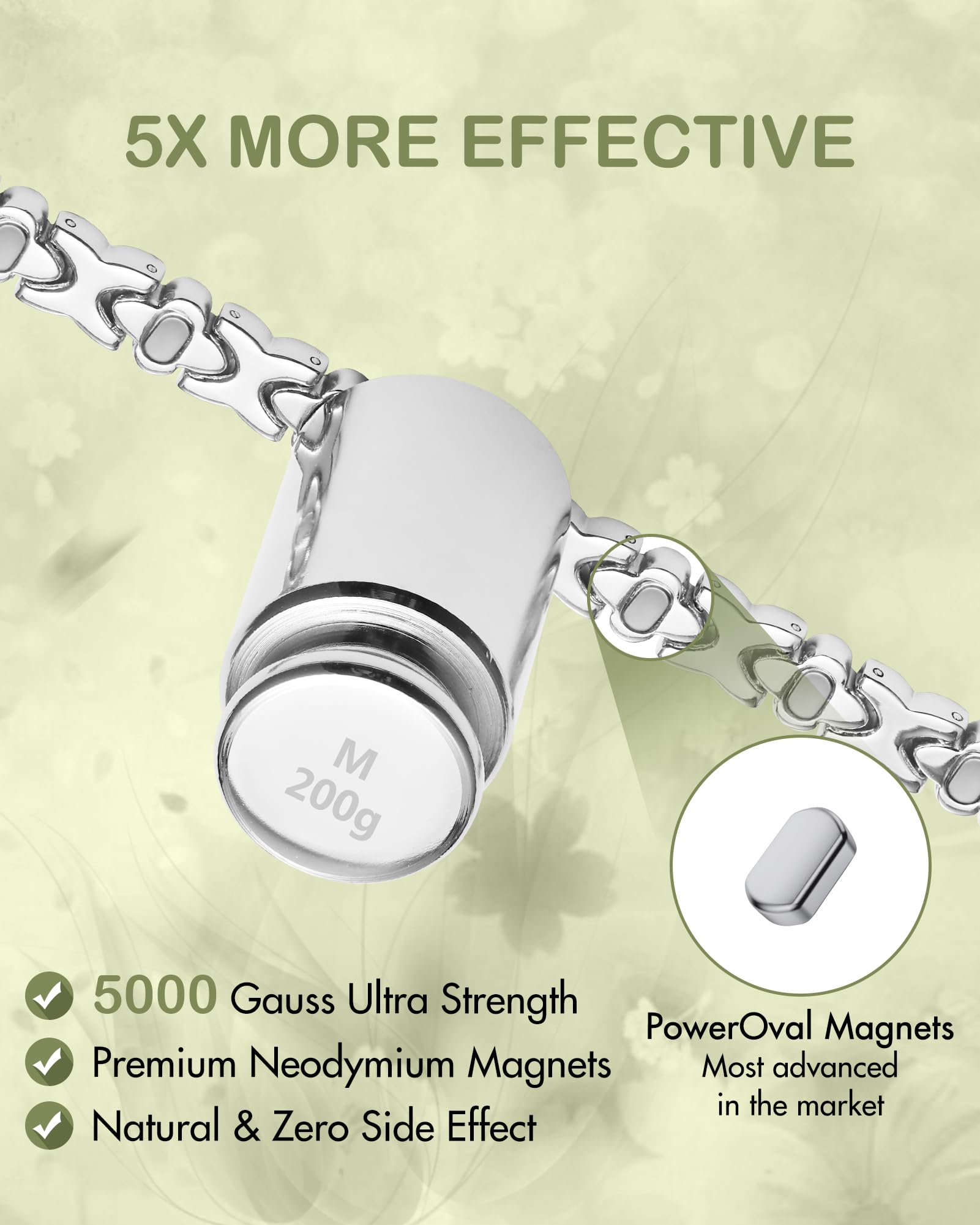 Feraco PowerOval magnets provide strong magnetic strength for daily wear.