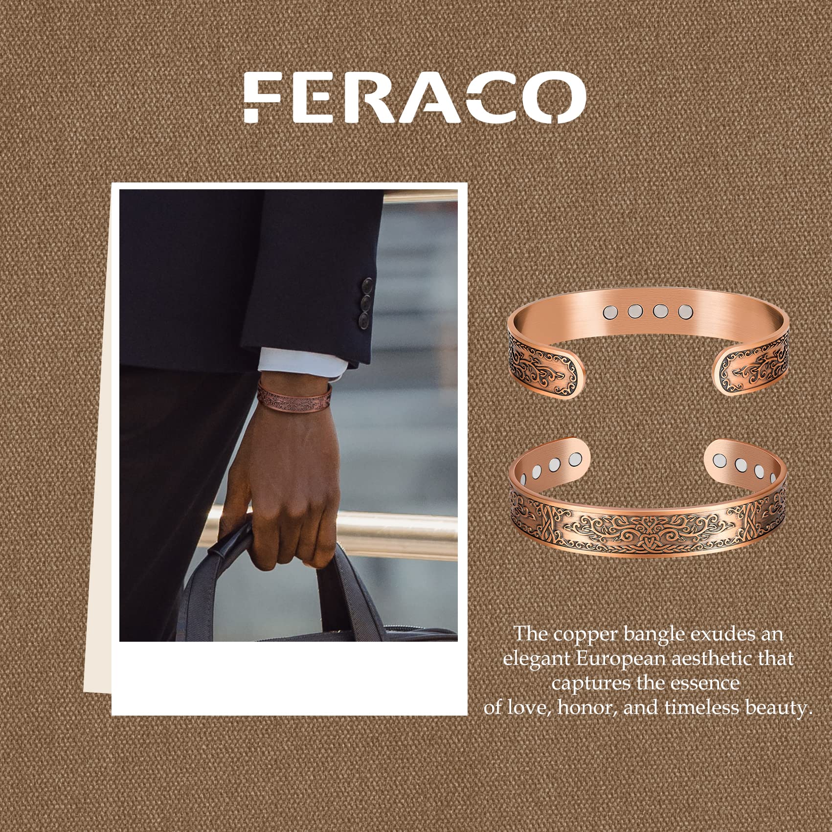 Caja de regalo elegante incluida con la pulsera Feraco.