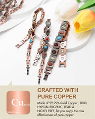 Feraco pure copper bracelet magnets close-up highlights strength for daily wear.