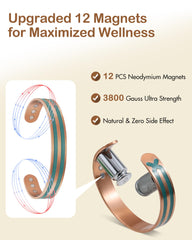 Feraco pure copper bracelet with 6.5-inch length shown side view