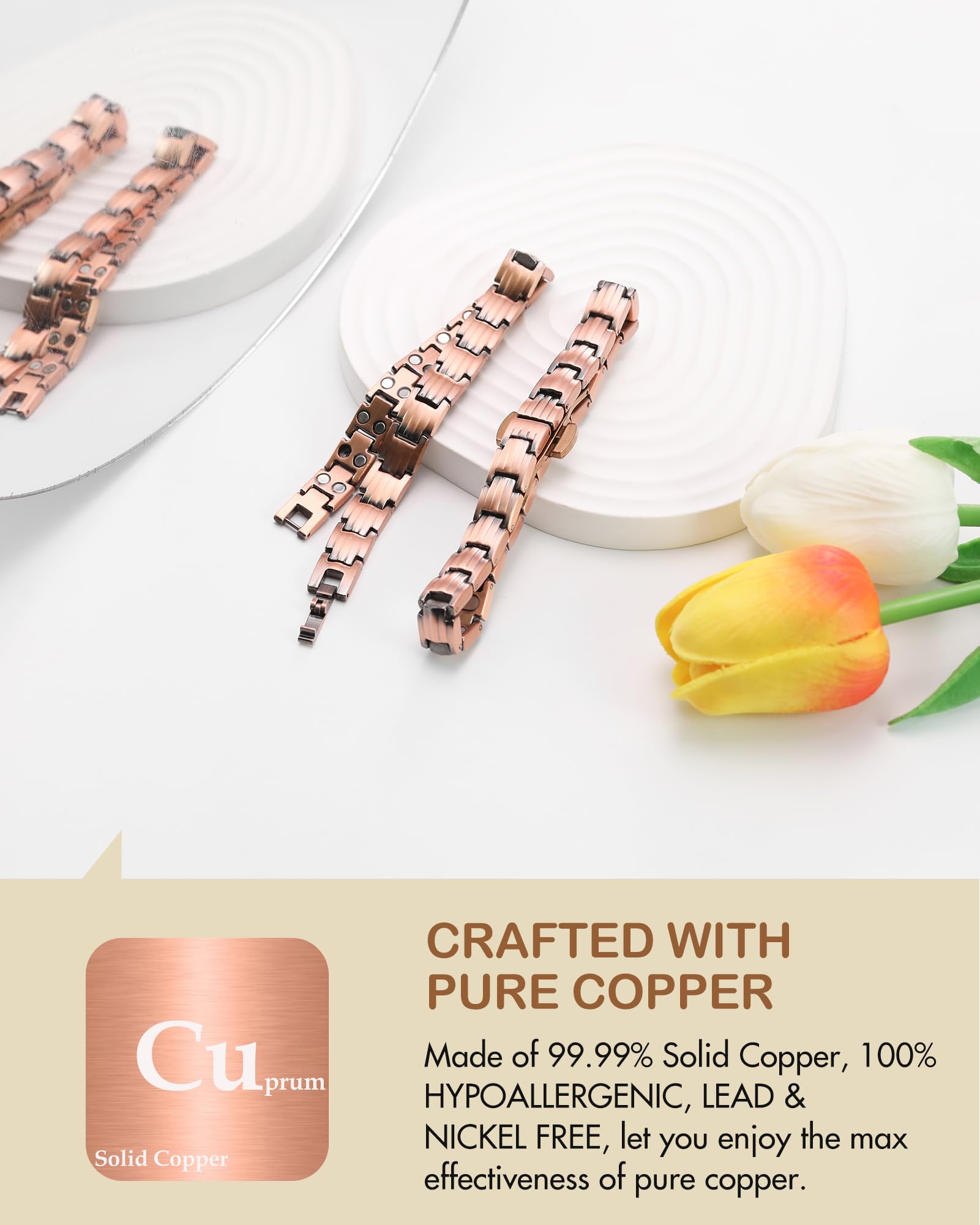 Feraco bracelet butterfly clasp detail for easy wearing and secure fit.