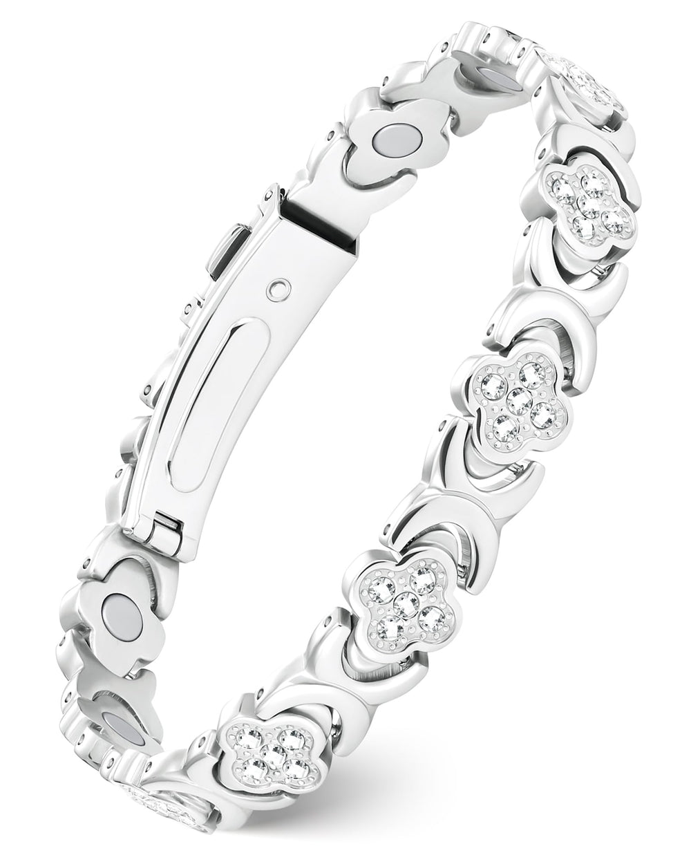 Feraco Pure Copper Bracelet close-up on infinity-clover design for everyday elegance.