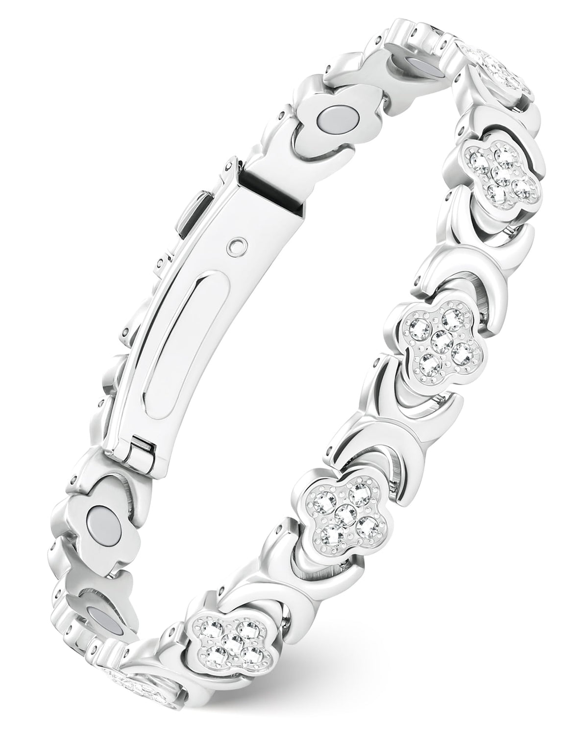 Feraco Pure Copper Bracelet close-up on infinity-clover design for everyday elegance.