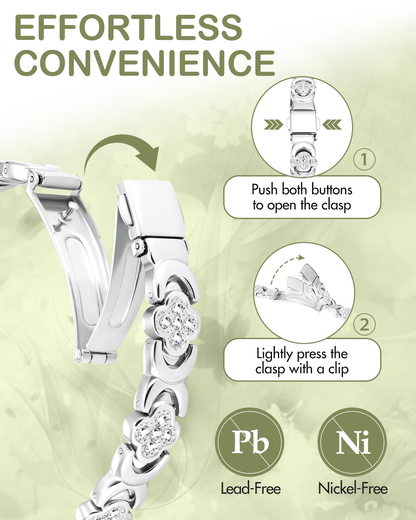 Feraco Pure Copper Bracelet folding clasp for secure, easy wear.