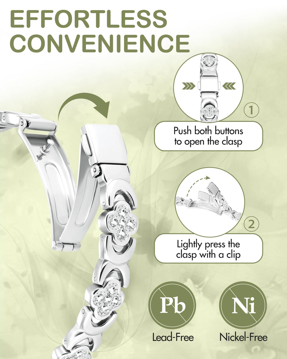 Feraco Pure Copper Bracelet folding clasp for secure, easy wear.