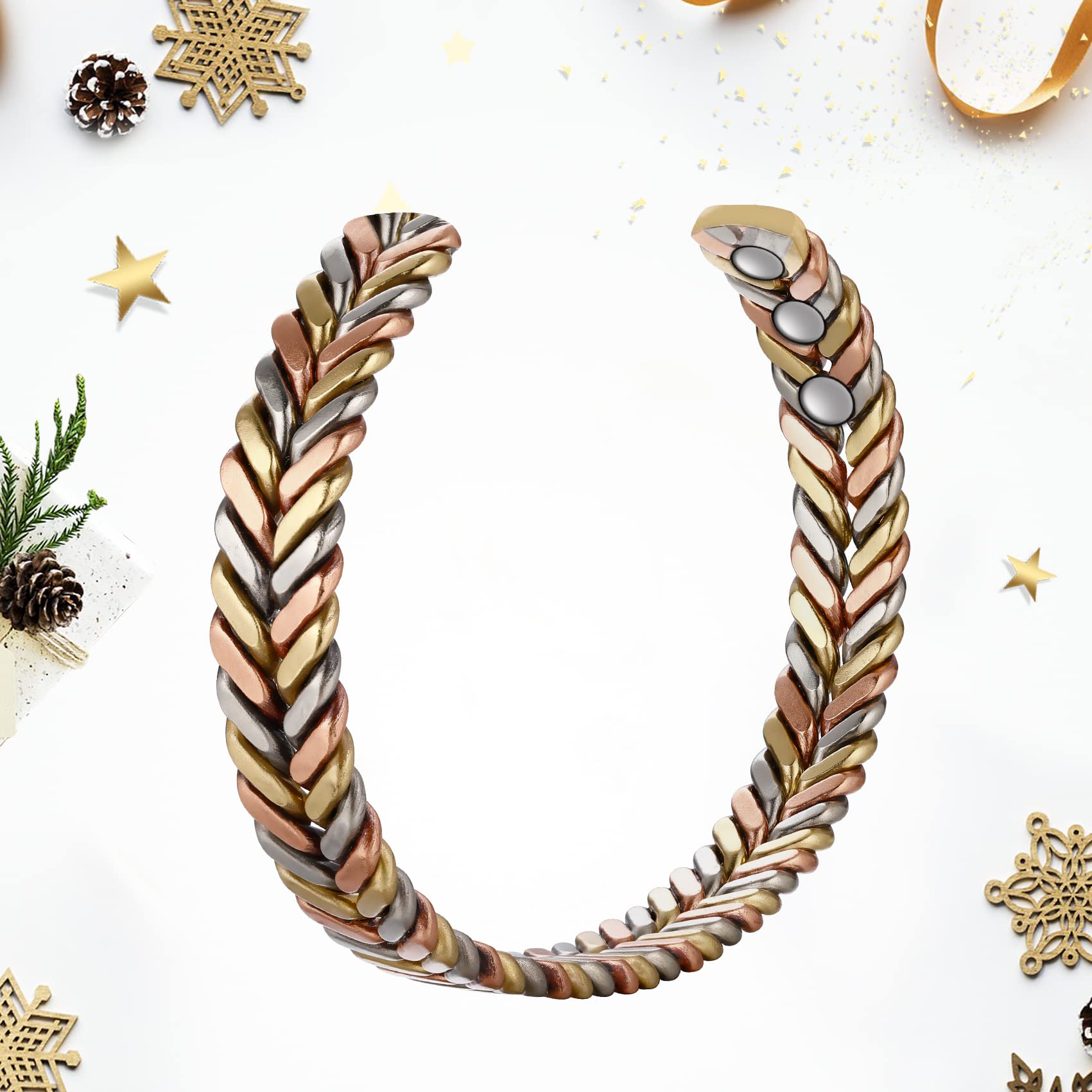 Feraco Pure Copper Bracelet is lightweight for comfortable all-day wear.