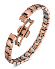 Feraco pure copper bracelet close-up showing powerful magnets for daily wear.