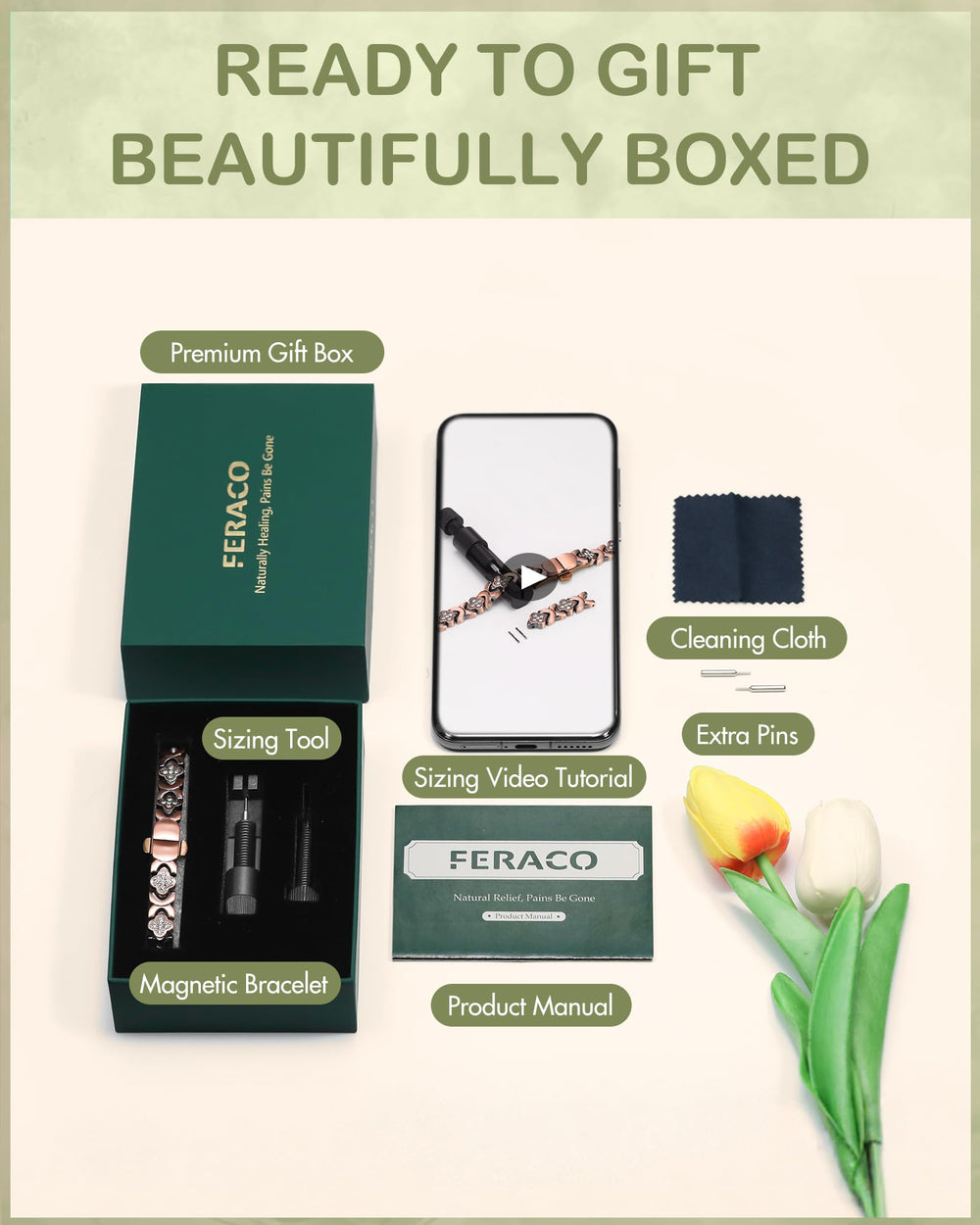 Feraco bracelet width 0.39 inches complements feminine outfits