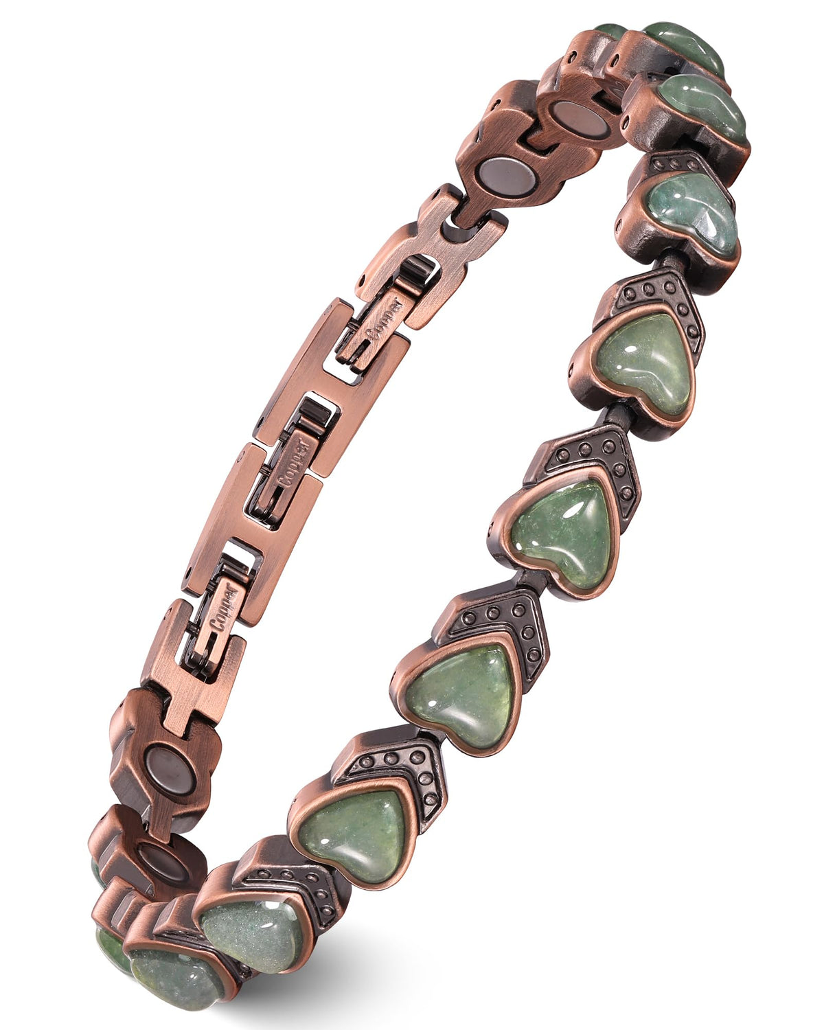 Feraco Pure Copper Bracelet for Women with infinity design and gemstone settings adds timeless daily elegance.