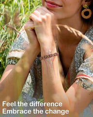 Feraco adjustable bracelet with sizing tool for a perfect fit.