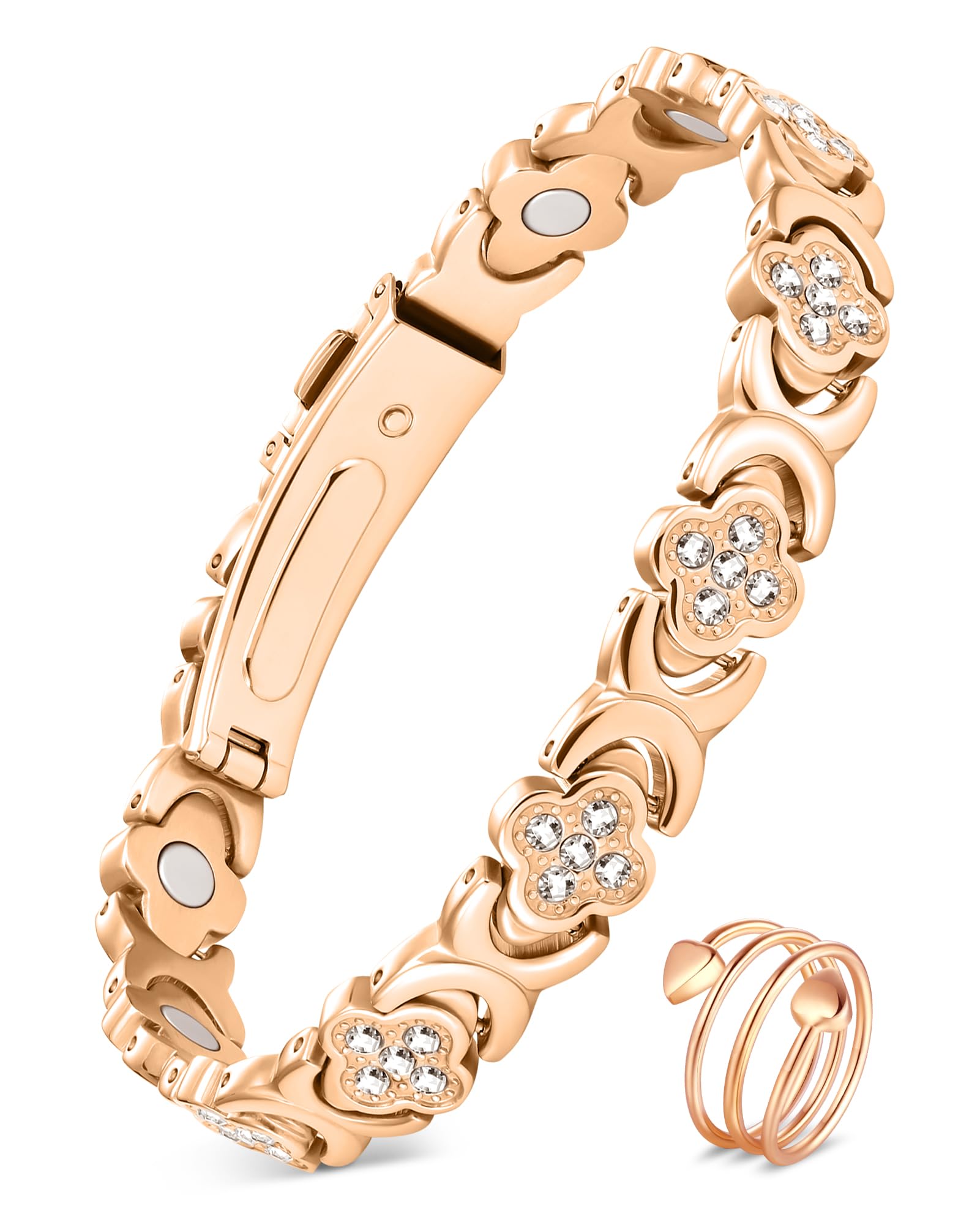 Feraco pure copper bracelet with magnets for daily wear and elegant style