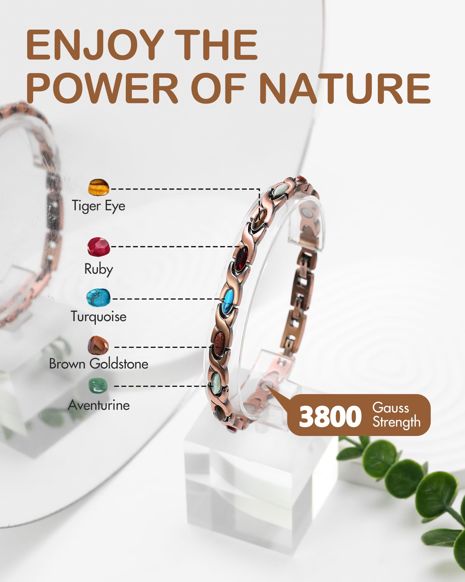 Feraco pure copper hypoallergenic bracelet for sensitive skin
