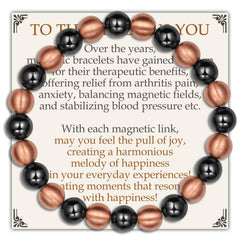 Feraco Pure Copper Magnetic Bead Bracelet 8mm on wrist for everyday style.