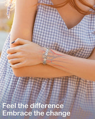 Feraco magnetic bracelet on wrist showing comfortable fit and elegant silhouette