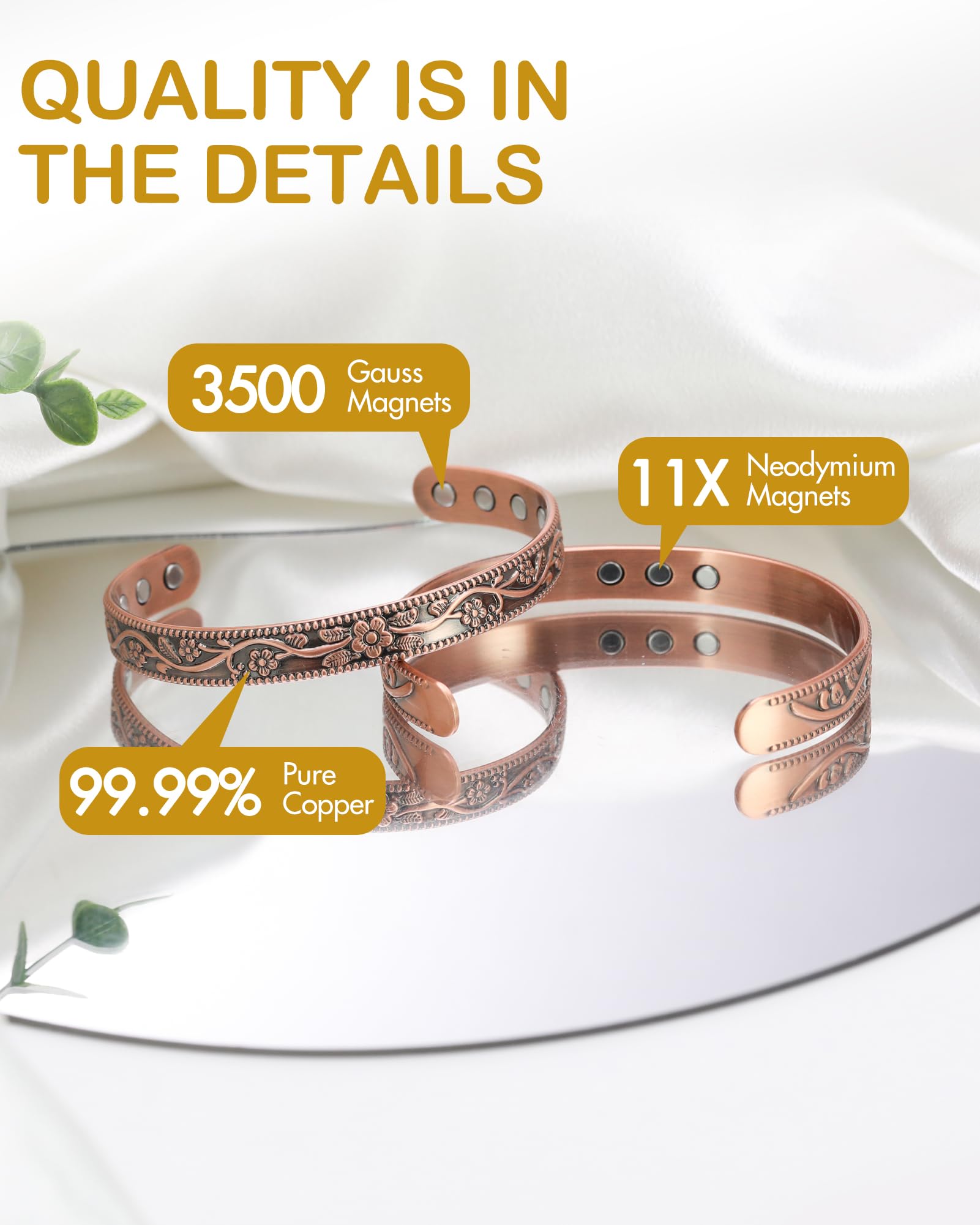 Feraco set of 2 magnetic bracelets is a versatile gift.