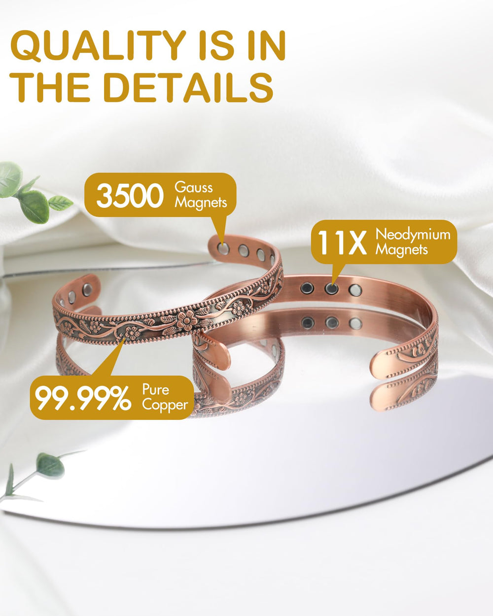 Feraco set of 2 magnetic bracelets is a versatile gift.