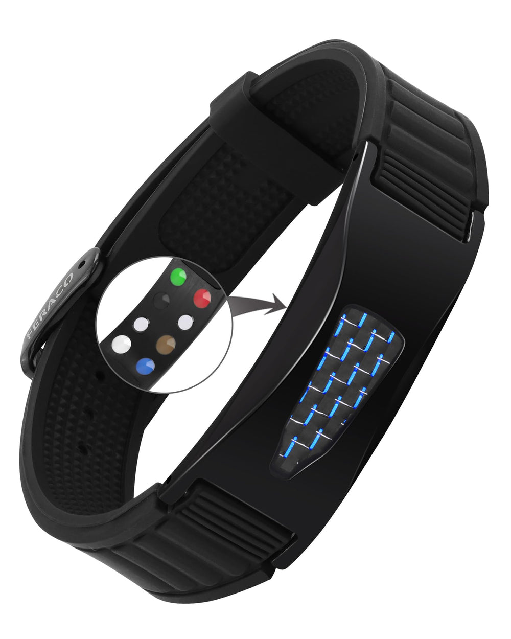 Feraco silicone power balance bracelet front view for daily wear