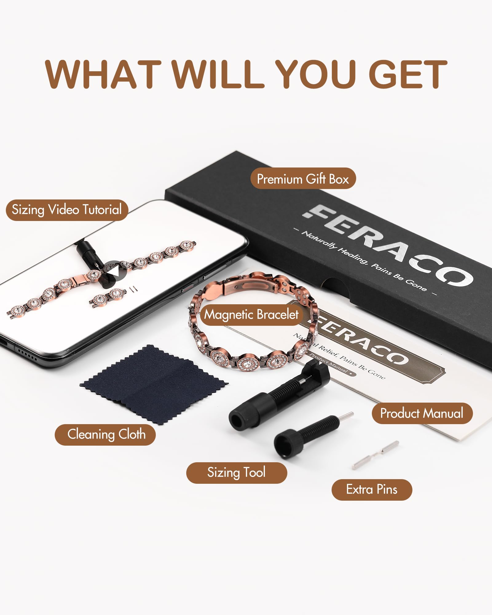 Feraco bracelet profile highlighting 0.5-inch width