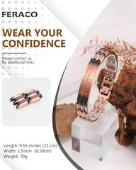 Pulsera de cobre ajustable con herramienta de ajuste incluida.