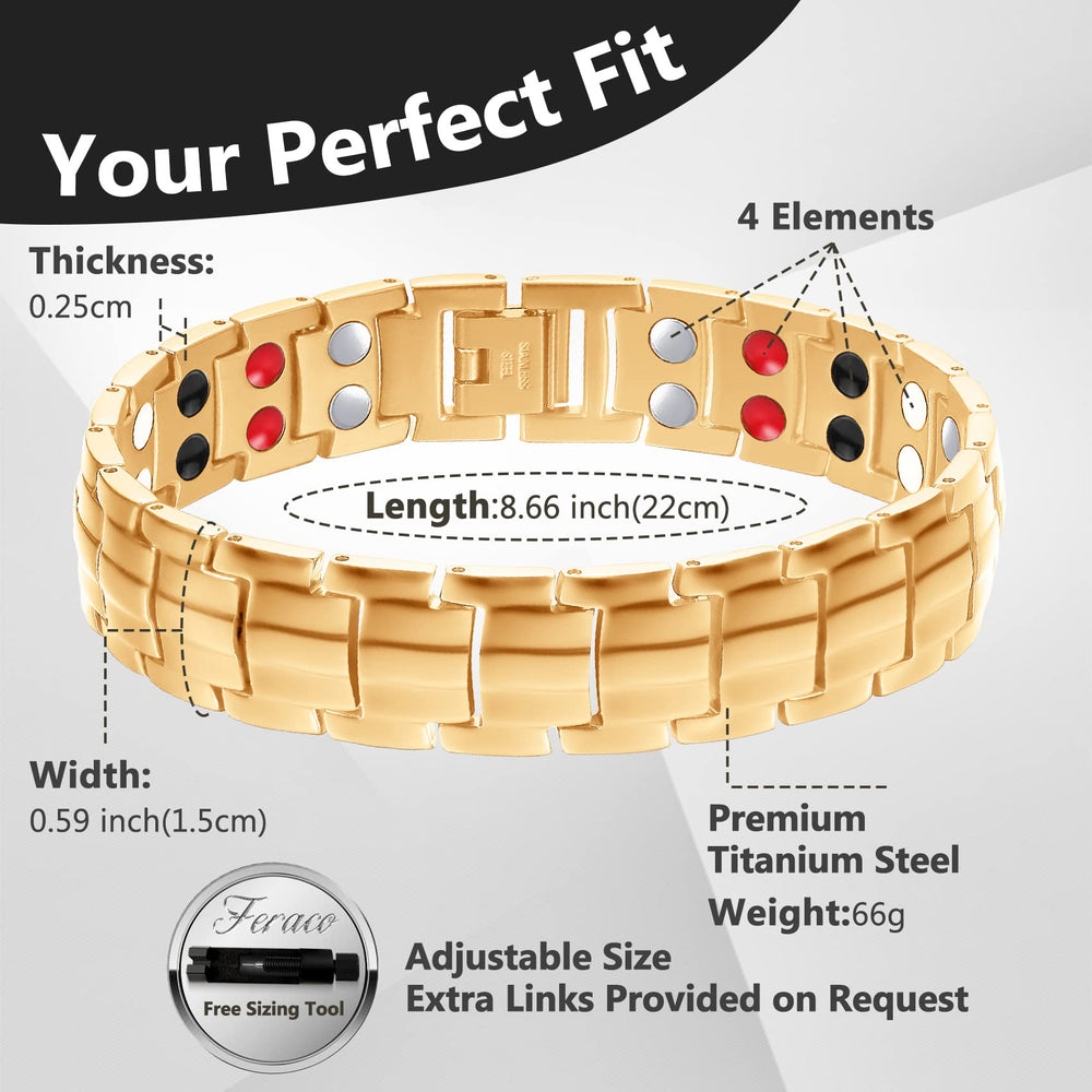 Feraco titanium-steel bracelet shown head-on highlighting premium craftsmanship.