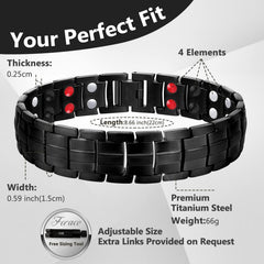 Feraco titanium steel bracelet with durable clasp for secure wear