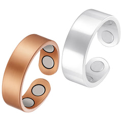Feraco two-pack copper rings for women, versatile everyday jewelry