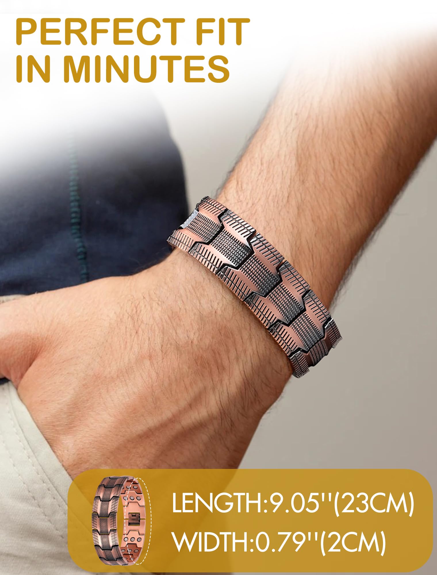 Feraco Tyre Graphics carved bracelet highlighting masculine detail for modern looks