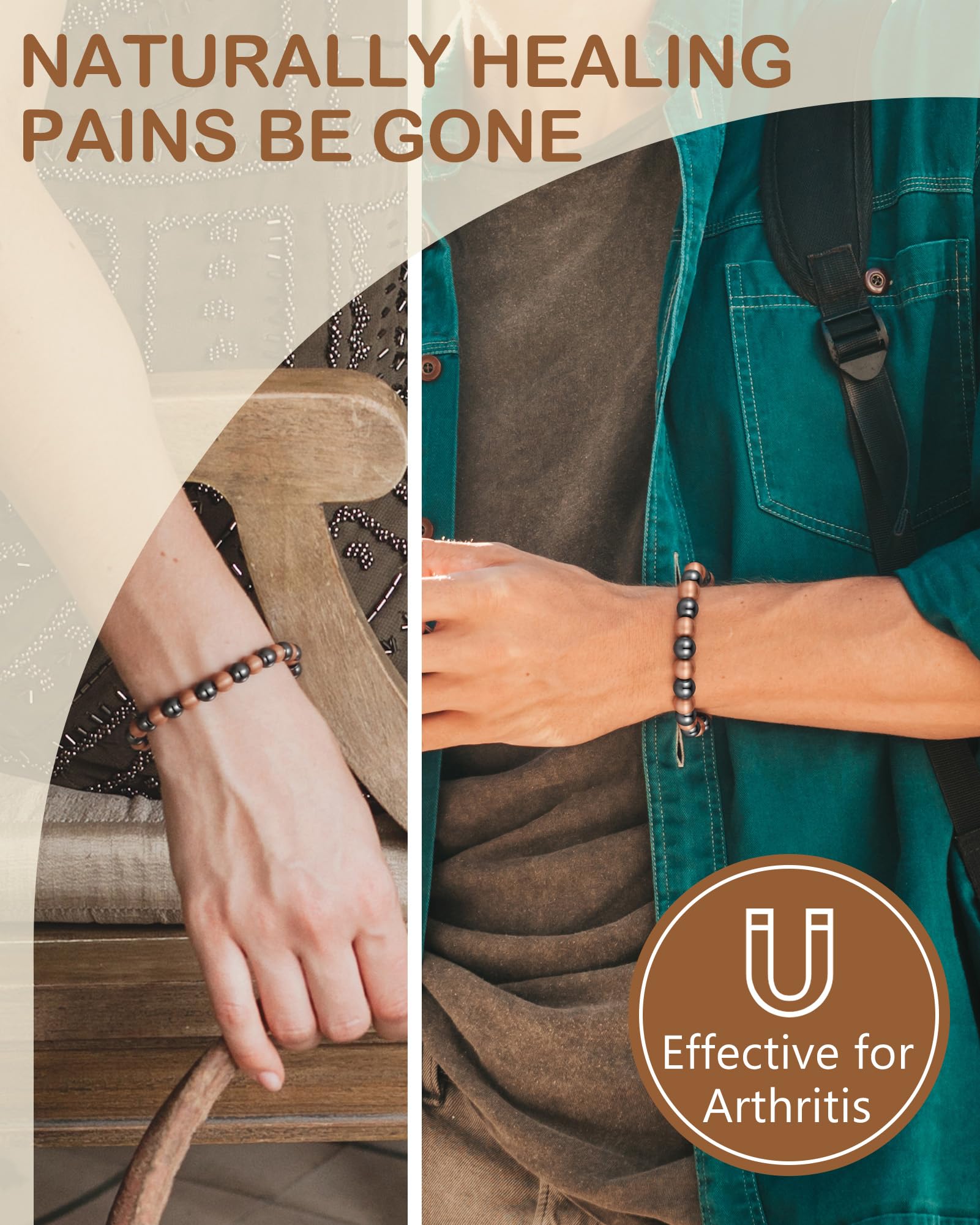 Feraco unisex style bracelet on wrist offers versatile fashion.