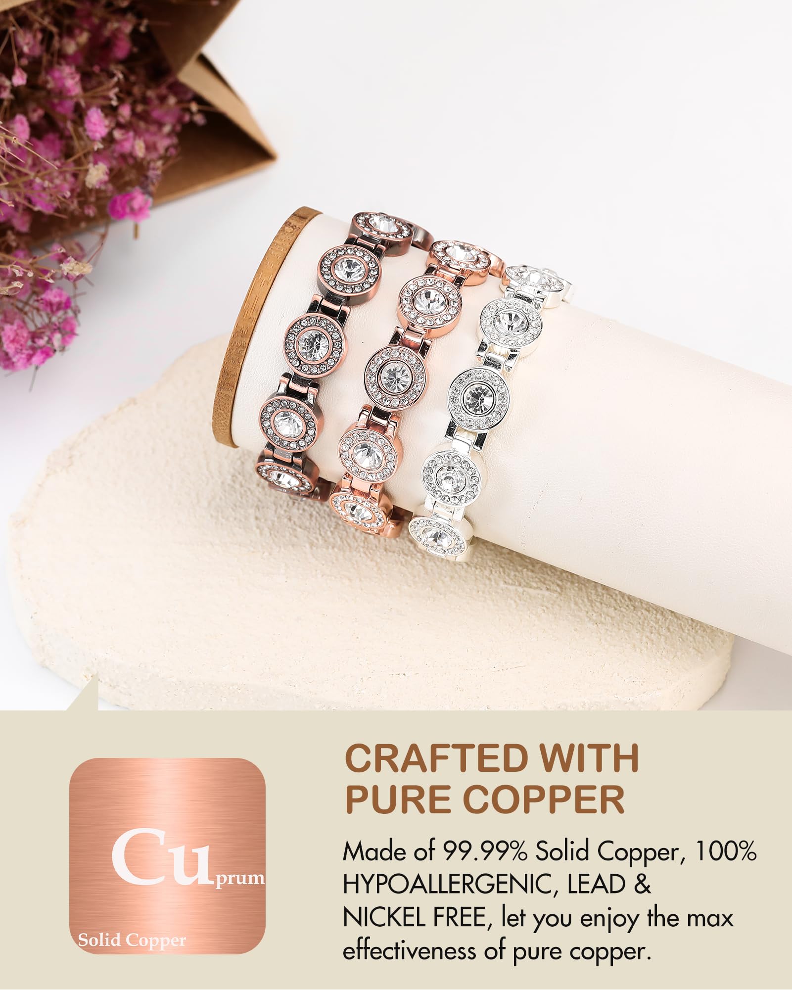 Feraco upgraded folding clasp offers effortless wearing and secure fit.