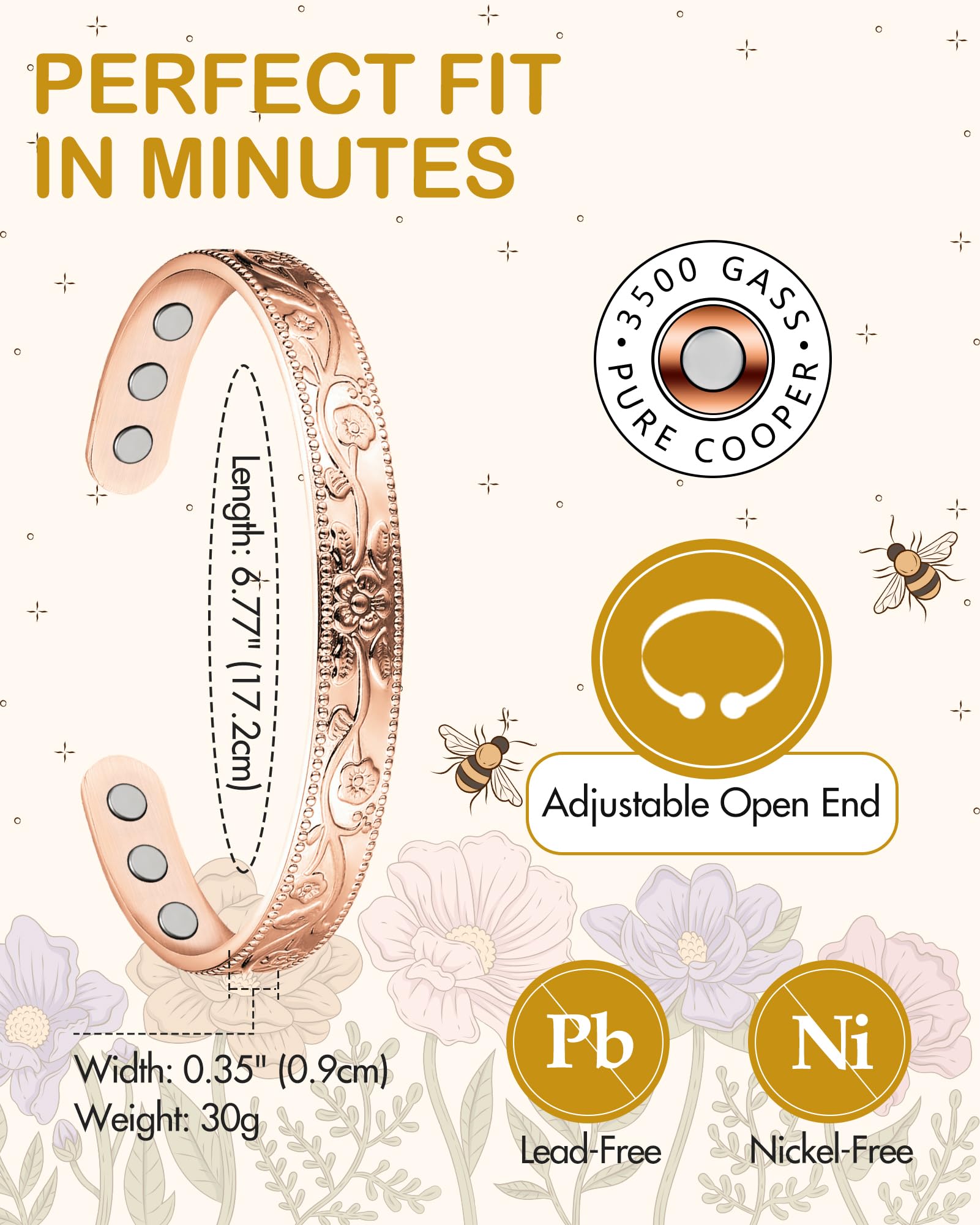 Feraco vintage flower design bracelet paired with various outfits for versatile style.