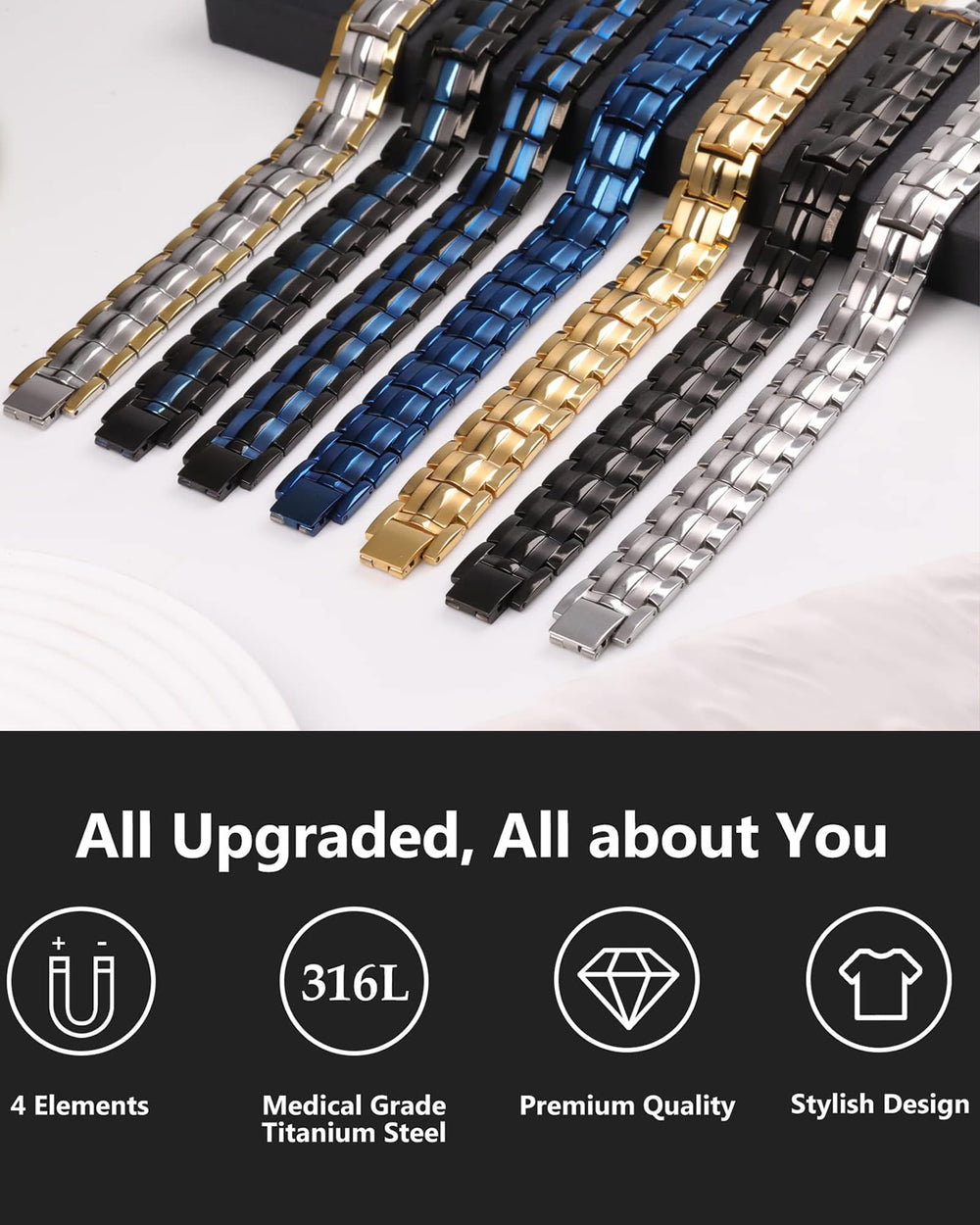 Feraco mens fashion bracelet worn with business or casual outfits.