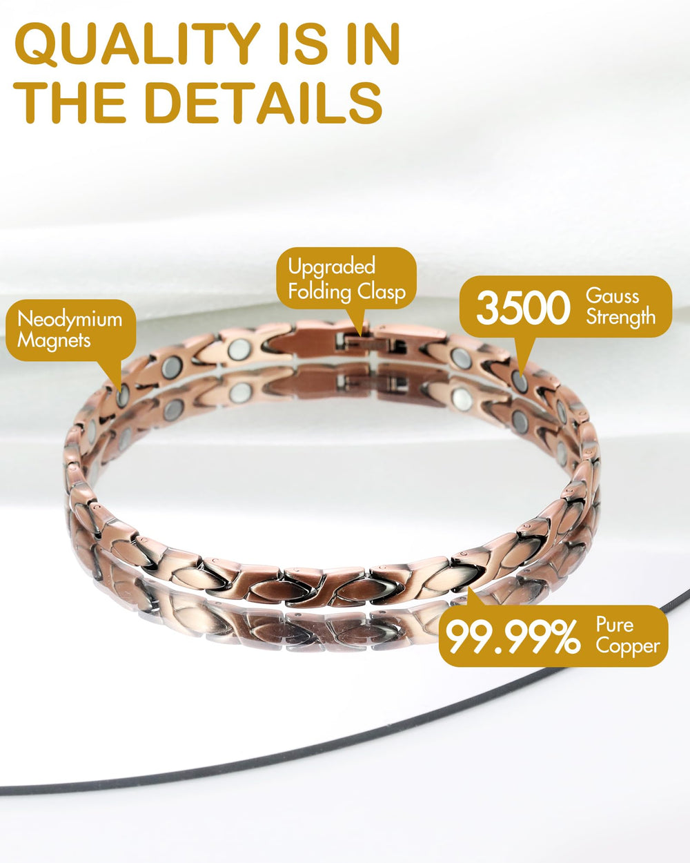 Feraco elegant rose-gold anklet worn with outfits in lifestyle shot