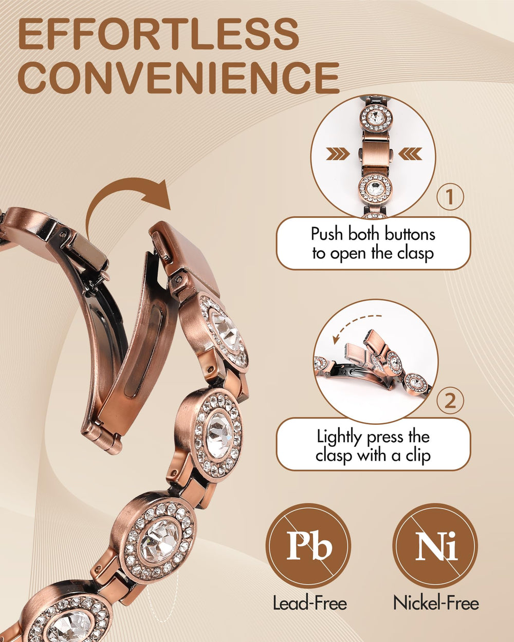 Feraco bracelet on the wrist showing 8.66-inch length and balanced style