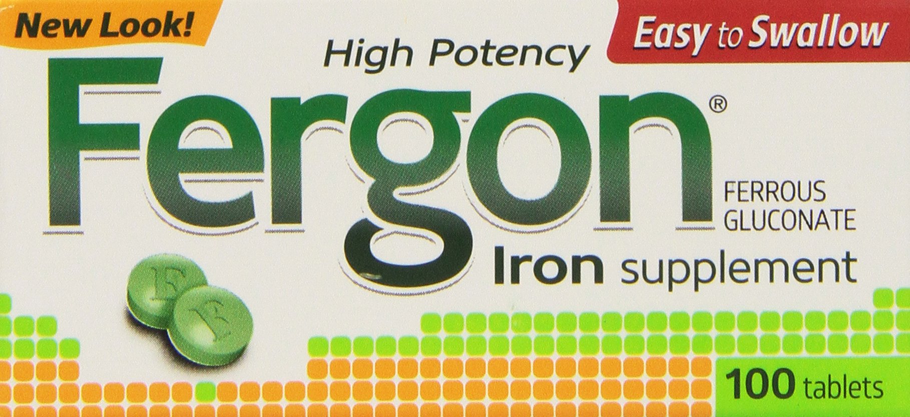 Fergon iron supplement tablets in a 3-pack bottle for daily iron support