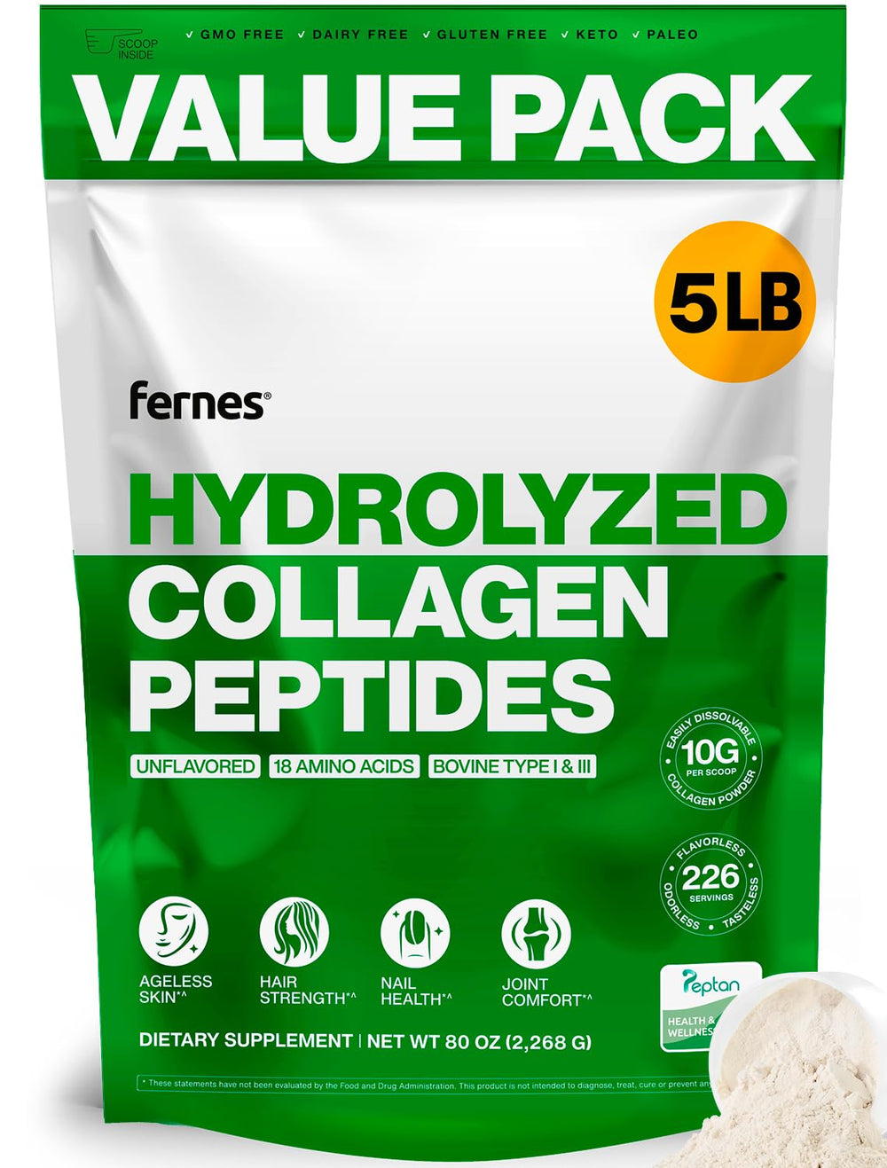 Fernes Collagen bottle pours for quick daily use supporting skin and joints