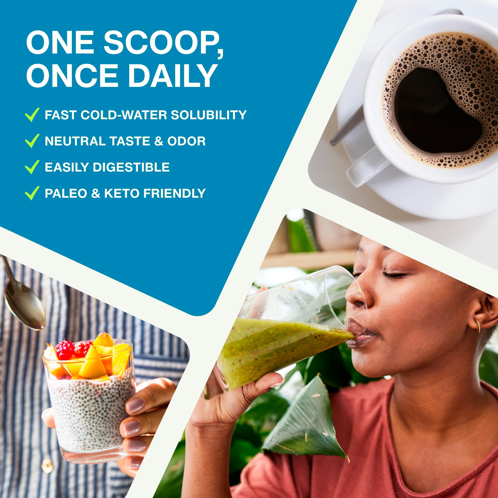 Nutrition panel highlights 10g protein per serving and 136 servings.