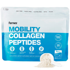 Fernes Mobility bottle front highlighting joint support for an active lifestyle.
